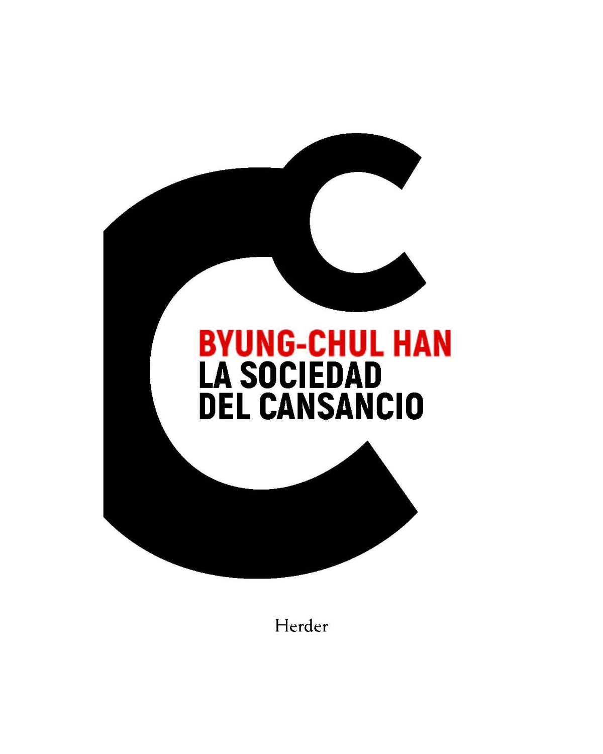 Libro La Sociedad del Cansancio - Byung-Chul Han